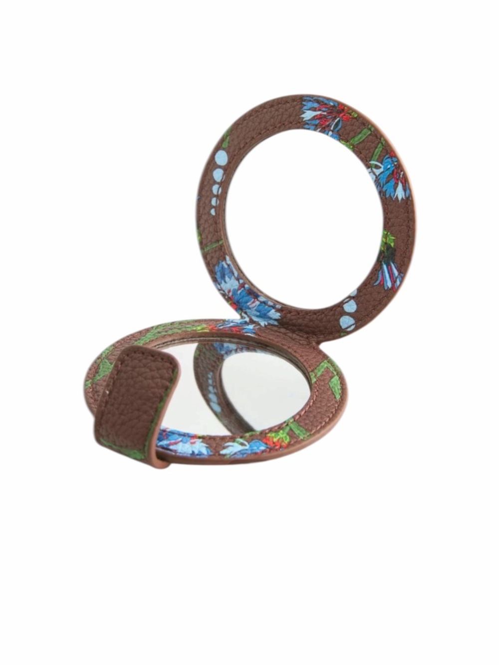 Vera Bradley Essential Pocket Mirror in Faux Leather “Bachelor Button Dot” NWT